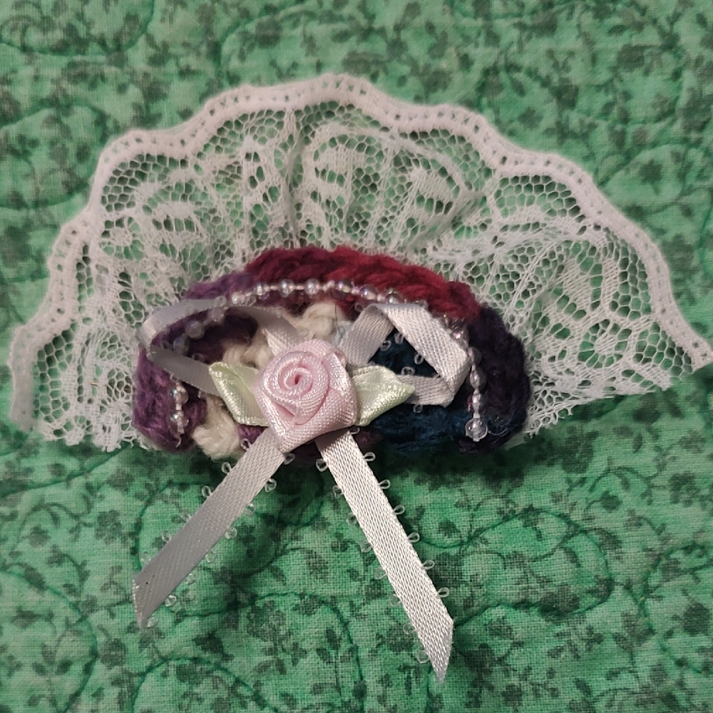 Hand Crafted Crochet Multicolor Lace Pin/Brooch